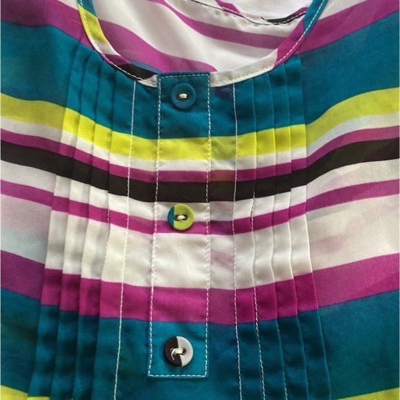 Torrid  multi color striped open back pleated sleeveless top size 2 x - Picture 3 of 8